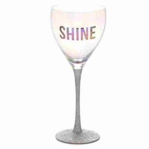 ONLY 1 LEFT!❤️ NIB “Shine” Sparkly Tall Wine Glass